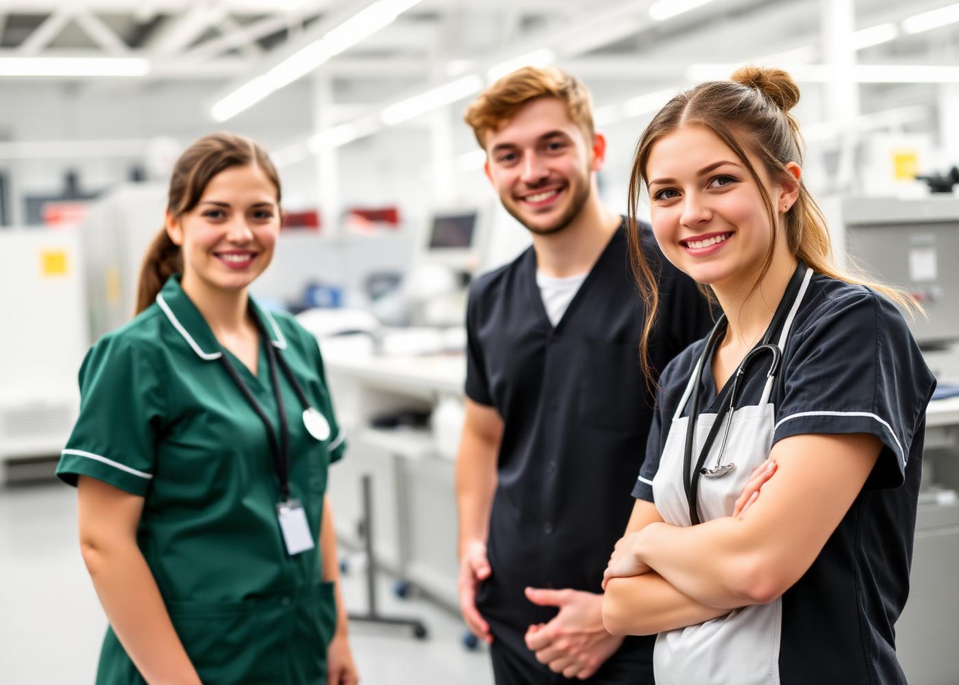 Healthcare professionals in a German hospital