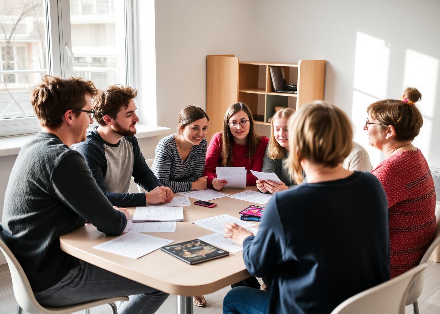 Small group doubt-clearing session at Language Pro