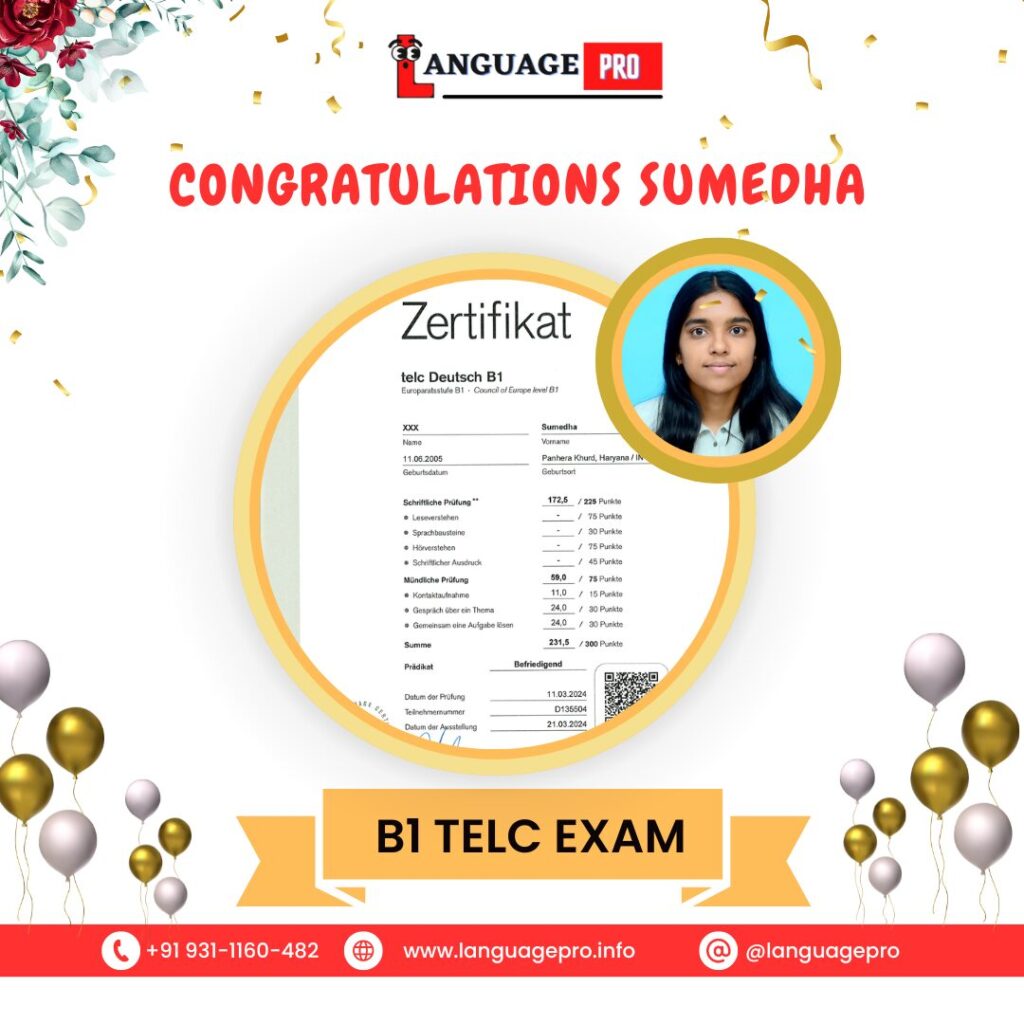 Sumedha Telc Result 2024