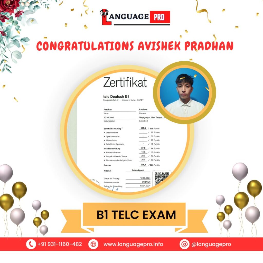 Avishek Telc Result 2024